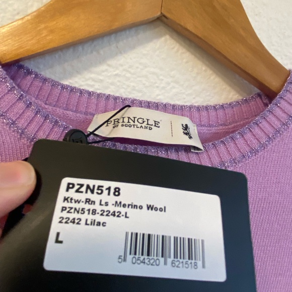 Pringle of Scotland Lilac Merino Wool LOVE Sweater Top - Picture 2 of 9